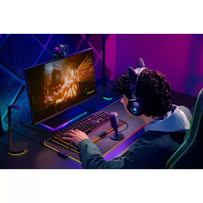 Stalinis mikrofonas Razer Seiren V3 Mini, USB-C, superkardioidinis, 20–20000 Hz, 96 kHz, 24 bitai, juodas