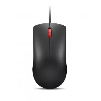 Laidinė USB-A pelė Lenovo 120 – juoda, ambidekstrinė, 1600 DPI, 3 mygtukai, 1,5 m kabelis