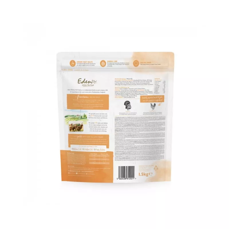 EDEN Turkey & Chicken - sausa kačių ėdara - 1,5 kg