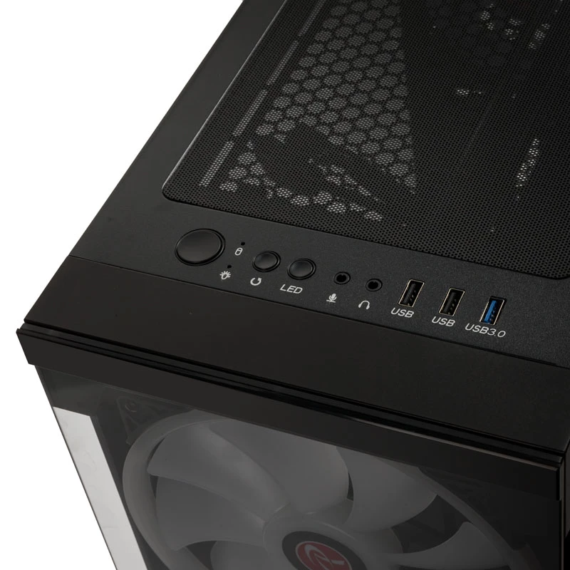 SILENOS PRO juoda versija su ARGB ventiliatoriumi ir grūdintu stiklu