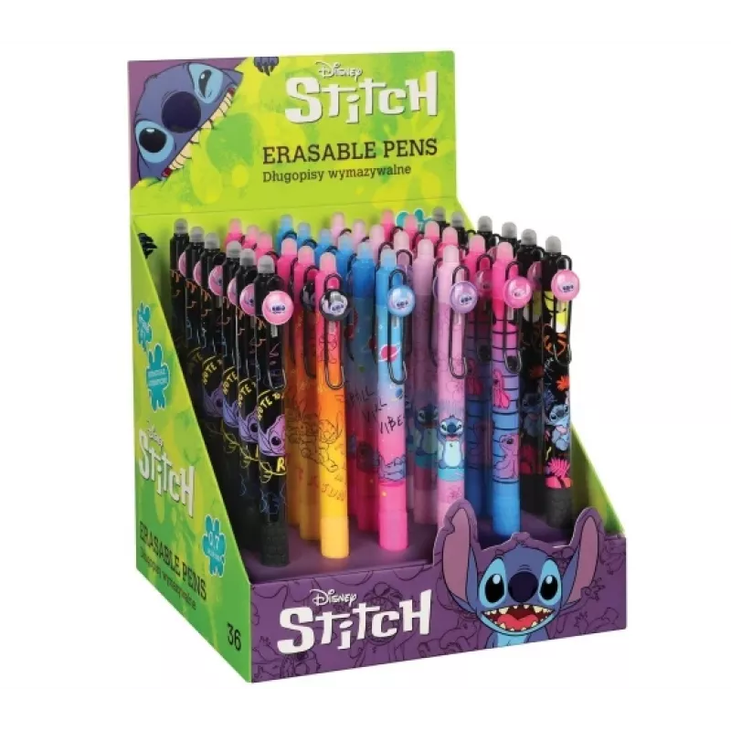 Ištraukiamas guminis trinamas rašiklis CoolPack Disney Stitch Juodas