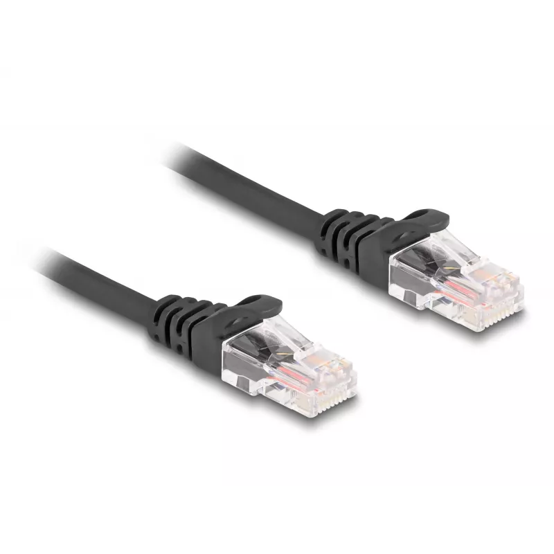 DeLOCK RJ45 spiralinis tinklo kabelis, vyriškas-kištukas, Cat.5e, 2 m, juodas