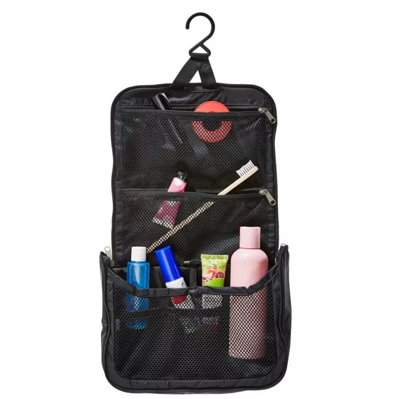 Muilinė DEUTER Wash Center Lite II — kompaktiška kabinama tualeto reikmenų krepšys, juoda