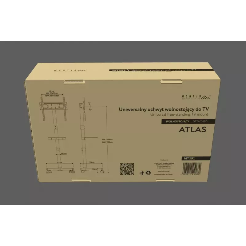 Mobilus TV stovas MONTIS MT191 ATLAS 26–60 colių ekranams, maks. 35 kg, VESA iki 400x400