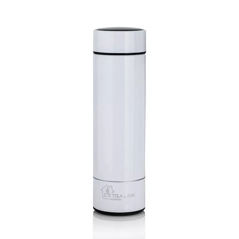 Extralink Smart Travel Mug White – Terminis puodelis su temperatūros ekranu