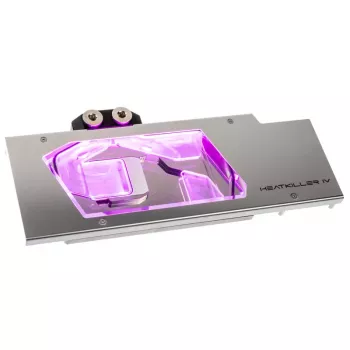 Vandens blokas Watercool Heatkiller IV, Radeon RX 5700 XT, RGB - Akrilas + Nikelis, sidabrinis