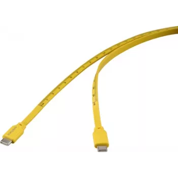 Renkforce USB 2.0 laidas USB-C kištukas – kištukas geltonas, metrinis ilgio žymėjimas (RF-6721074)