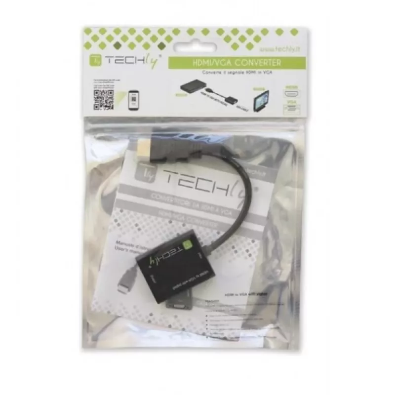 Techly IDATA-HDMI-VGA2 adapteris HDMI į VGA (D-Sub) juodas