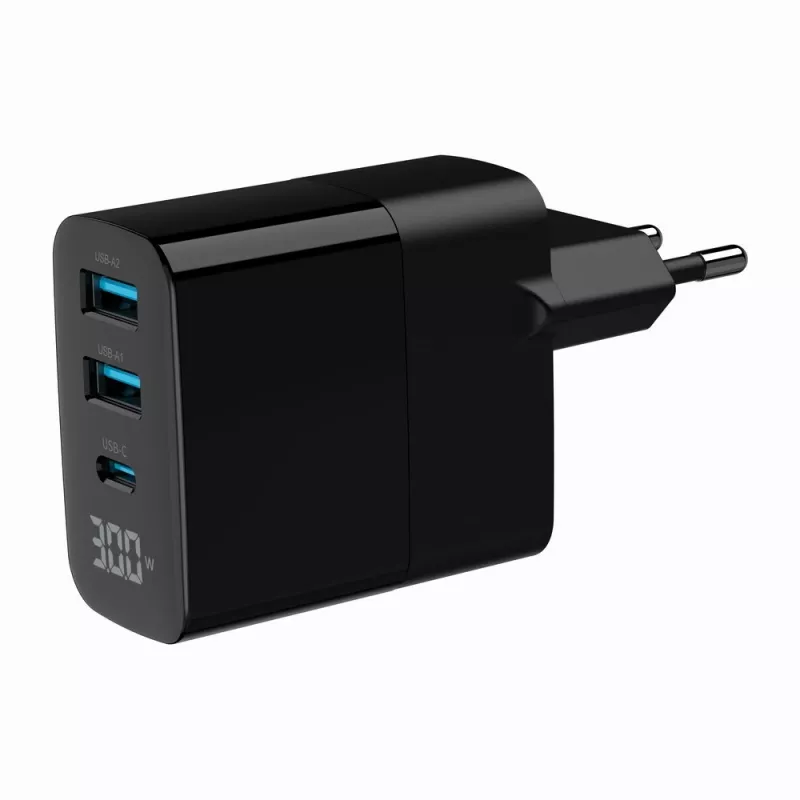 Gembird TA-UC-PDQC30LCD-BK-02 universalus mobiliojo įrenginio kroviklis Juodas AC Greitas krovimas Vidaus patalpoms