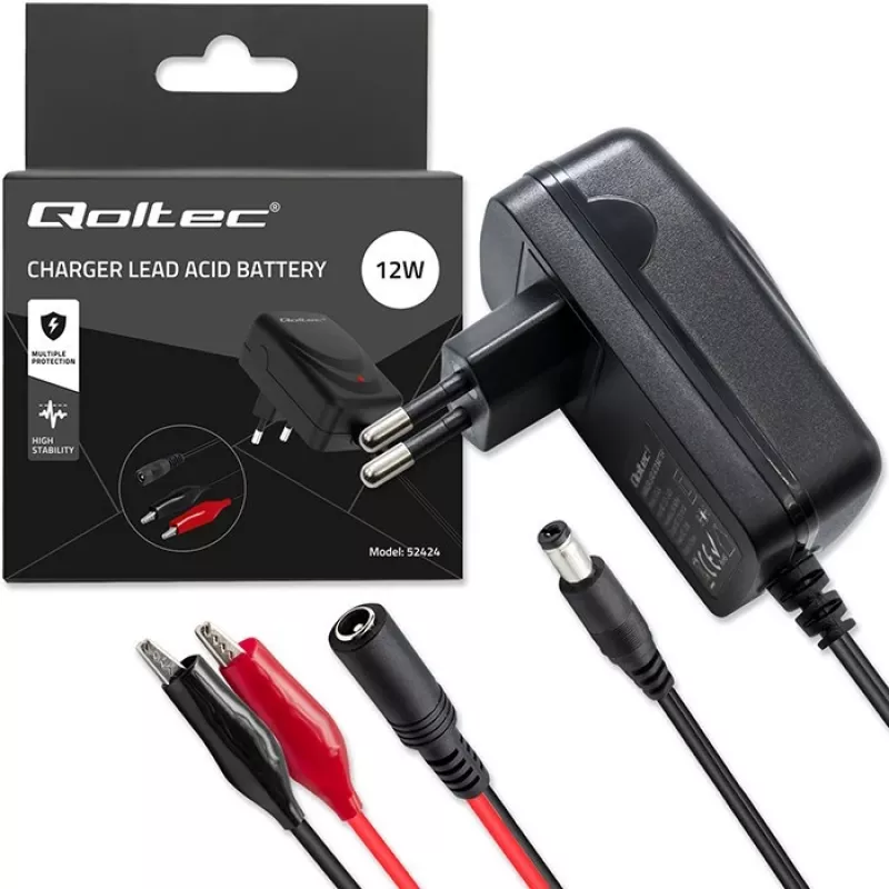 QOLTEC 52424 Akumuliatoriaus įkroviklis AGM GEL STD 12V 1.5A