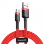 USB laidas Baseus CAMKLF-C09 2m USB A Micro-USB B Raudonas