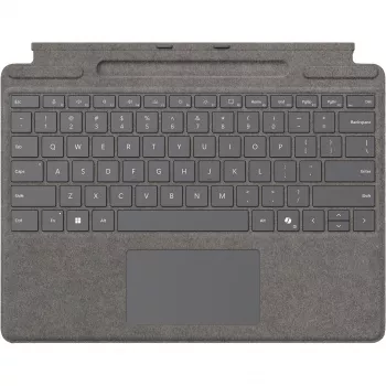 Microsoft Surface Pro klaviatūra QWERTZ vokiška Platinum su jutikliniu kilimėliu