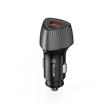 Automobilinis kroviklis Tellur FCC10 38W 6A PD20W QC3.0 – USB-C ir USB-A maitinimo adapteris