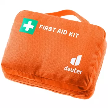 Kelioninė pirmosios pagalbos rinkinys DEUTER First Aid Kit – kompaktiška užtrauktuku užsegama kuprinė 180×60×120 mm, oranžinė