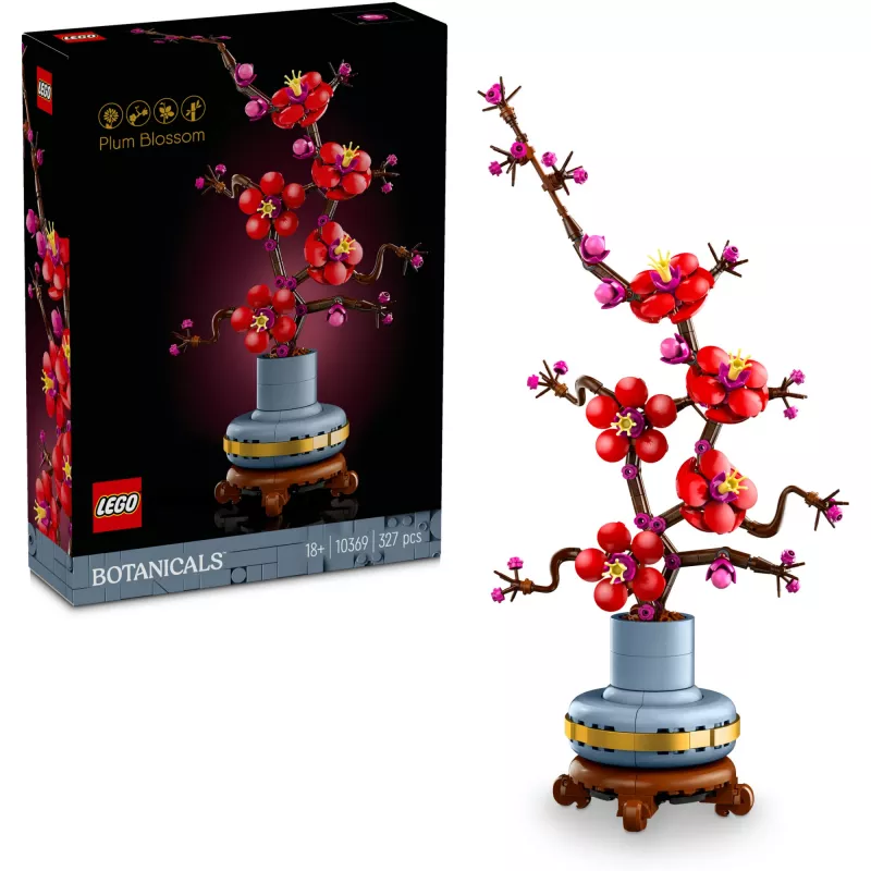 LEGO Icons Slyvų žiedo gėlių dekoratyvinis rinkinys 10369, Įvairių spalvų