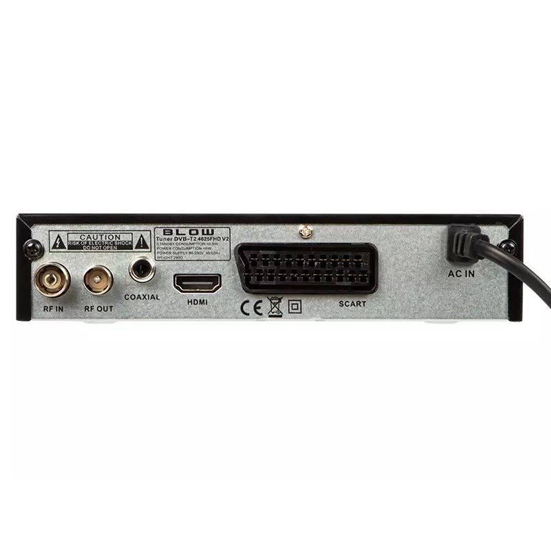 Skaitmeninis TV imtuvas BLOW 4625FHD DVB-T2 H.265 antžeminės televizijos imtuvas, HDMI, USB, SCART, Ethernet, S/PDIF