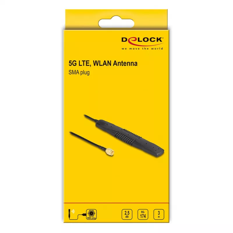 Ominikryptinė antena DeLOCK 90101 2,5 dBi SMA 0,6-6 GHz