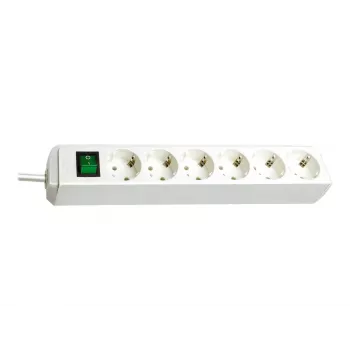 Brennenstuhl 1159520400 Stedosen-Leiste 6-fach 45° weiß mit Schalter 3 m Kabel H05VV-F3G1,5 POS-Reiter (1159520400)