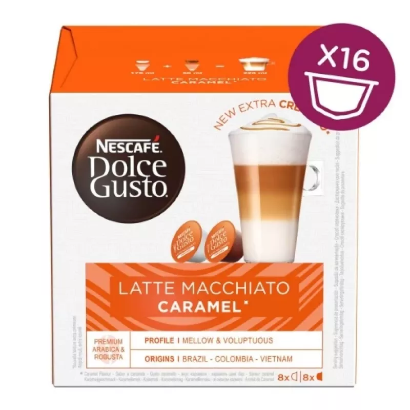 Nescafe Dolce Gusto Caramel Latte Macchiato kavos kapsulės, 16 vnt.