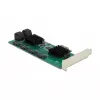 DeLOCK 8 prievadų SATA PCI Express x1 kortelė, Low Profile formos faktorius