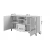 Komoda cama meble ABETO 150x42x82 cm, blizgi juoda, MDF rėmas, 1 stalčius