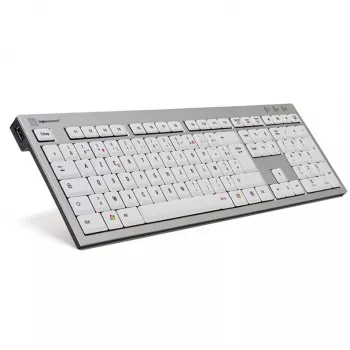 Klaviatūra Logickeyboard SKB-AJPU-FR universali USB AZERTY prancūziška aliumininė balta