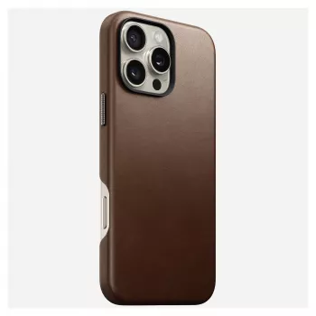 Korpusas iPhone 16 Pro Max Nomad NM01389385, 17,5 cm (6,9 inch), ruda, aliuminis/PC/mikropluoštas/oda