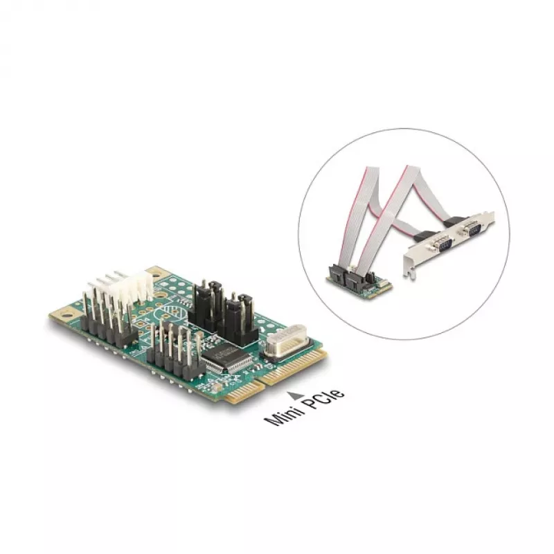 DeLOCK 95276 Vidinė RS-232 adapterio kortelė Mini PCI Express žalia