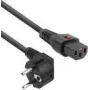 ACT Powercord EL234S maitinimo laidas, CEE 7/7 kištukas (kampuotas) – C13 IEC Lock, juodas, 3 m