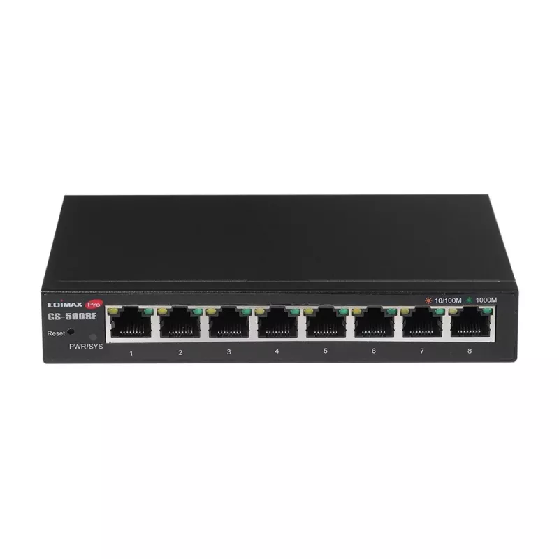 Edimax GS-5008E valdomas gigabitinio Ethernet tinklo jungiklis (10/100/1000) juodas