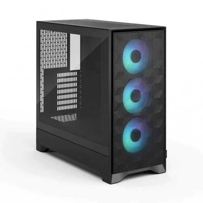 Korpusas Fractal Design Pop 2 Air Black TG RGB Midi Tower — ATX/Micro-ATX/Mini-ITX, 3x120mm priekyje, 1x120mm gale, 2.5 colio + 3.5 colio vietos