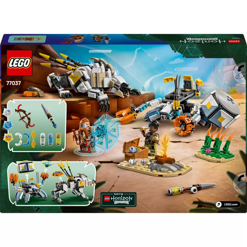 LEGO rinkinys Horizon Adventures 77037 – Aloy ir Varl prieš Shell-Walker ir Sawtooth, 768 detalių, 2 minifigūrėlės