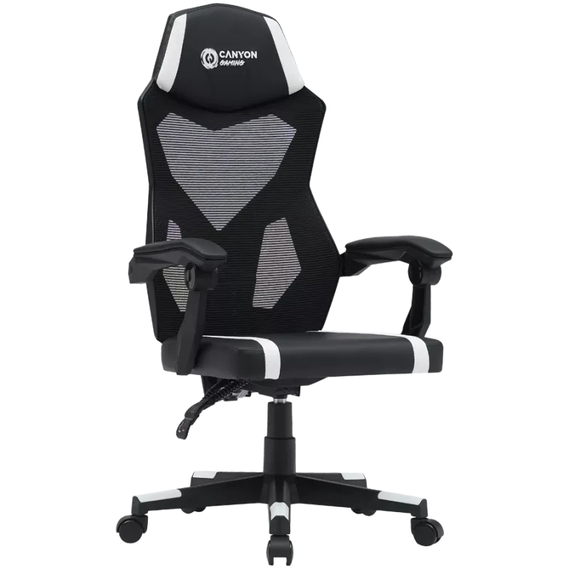 CANYON Flow MCH01 Mesh Black White kėdė žaidimams
