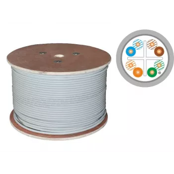 Tinklo kabelis Q-LANTEC KIF6PVC305Q Cat.6A F/UTP 305m Pilka, 23 AWG vytas, PVC apvalkalas, 250 MHz