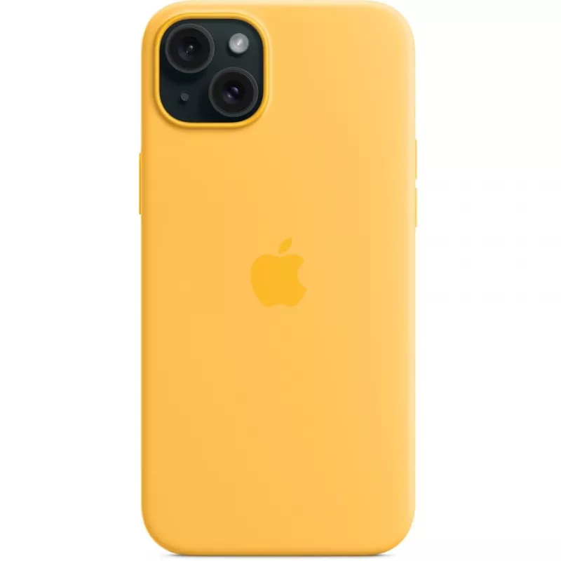 Apple iPhone 15 Plus silikoninis apsauginis dėklas su MagSafe, Sunshine, MWNF3ZM/A
