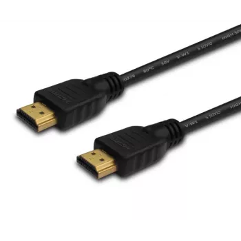 SAVIO CL-195 HDMI laidas 2 m, juodas, paauksuotomis jungtimis, v2.0 didelės spartos, Ethernet/3D
