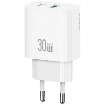 Įkroviklis USAMS CC316 T65 30W 1×USB-C 1×USB-A Greitas įkrovimas