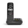 Gigaset AS690A analoginis/DECT telefonas su skambučio numerio atpažinimu, juodas