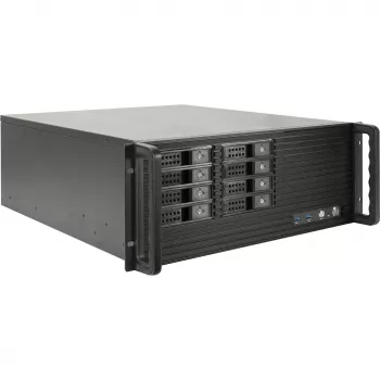 INTER-TECH IPC 4U-4508 Black 4U serverinis/kompiuterio korpusas, montuojamas į stelažą