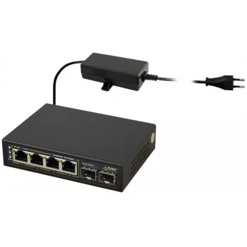 PULSAR POE Switch SFG64 4 prievadų su 2 SFP šviesolaidiniais išvestimis