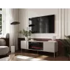 Spintelė televizoriui su židiniu Cama Meble TRESSE 180x40x54,5 cm – juodas rėmas, kashmyro matinis viršus