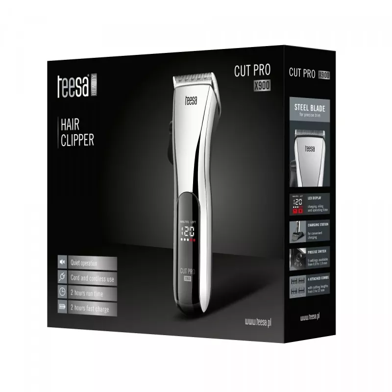 Plaukų kirpimo mašinėlė Teesa CUT PRO X900 Black Silver