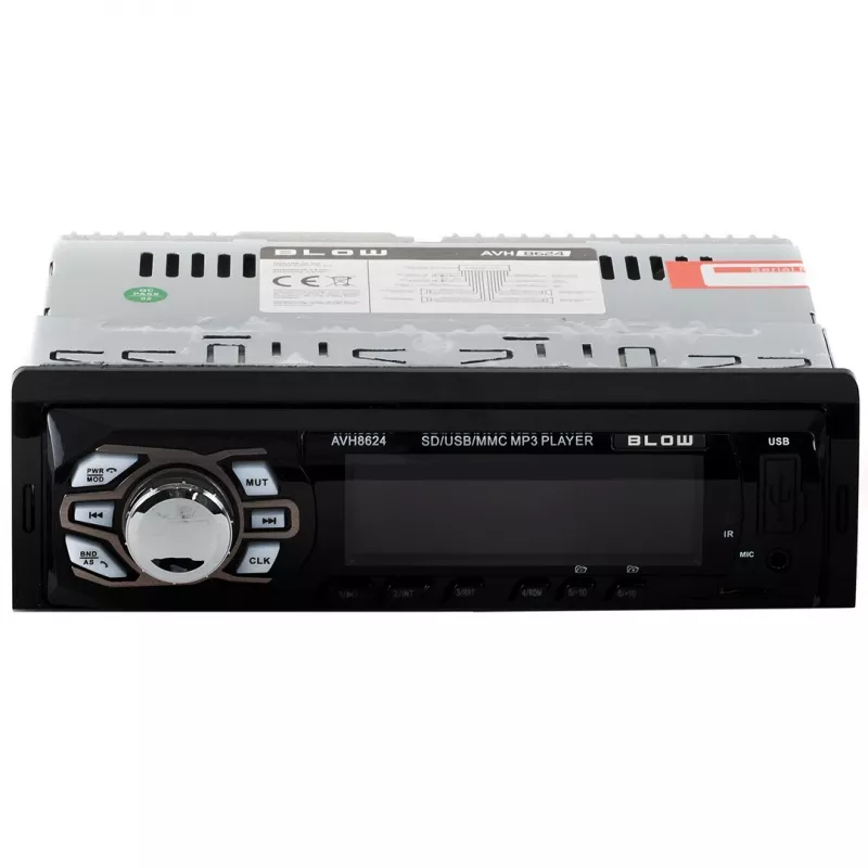 Automagnetola BLOW AVH-8624 — FM RDS, 45W RMS, Bluetooth, USB, MicroSD, AUX, LCD ekranas, nuotolinio valdymo pultas, juoda