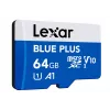 MicroSDXC atminties kortelė Lexar BLUE PLUS 64 GB UHS‑I 100 MB/s U1 V10 (mėlyna)
