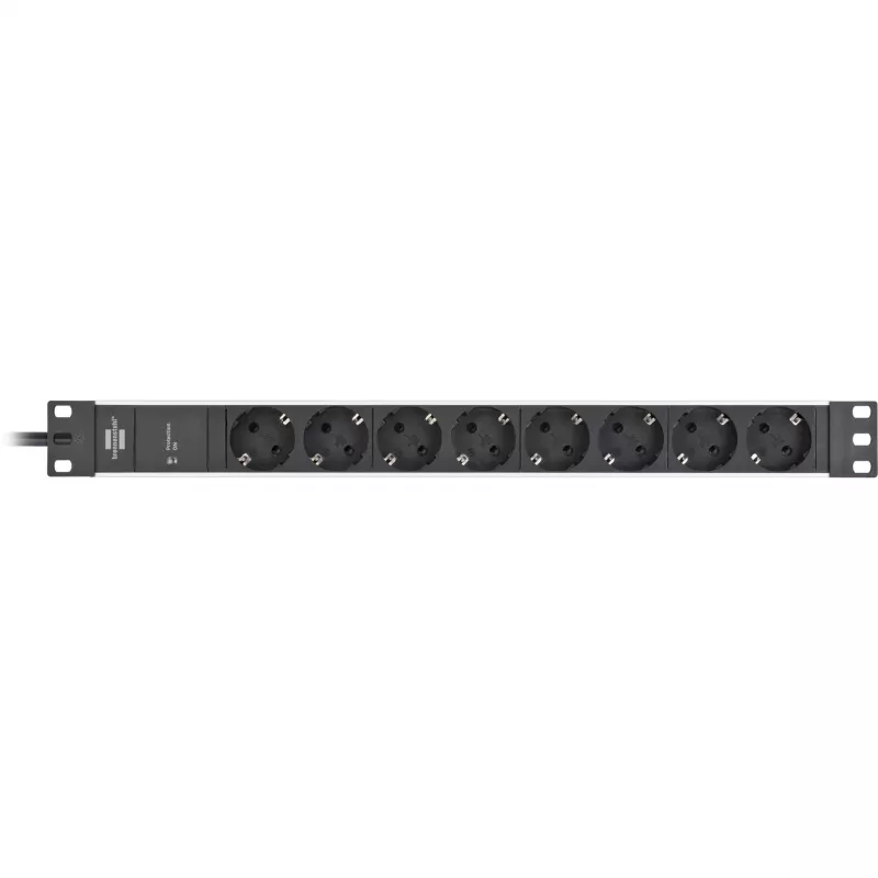 Brennenstuhl 1390007308 2 m 8 AC lizdų vidaus aliuminis plastikas juodas sidabrinis