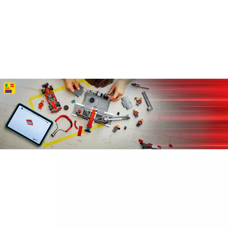 LEGO City F1 Pit Stop 60443 – Ferrari F1 automobilis, 322 dalys, 5 minifigūrėlės, 6+