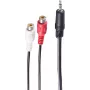 Garso kabelis ShiverPeaks BS30771-1.5 1,5 m 3,5 mm į 2 x RCA juodas