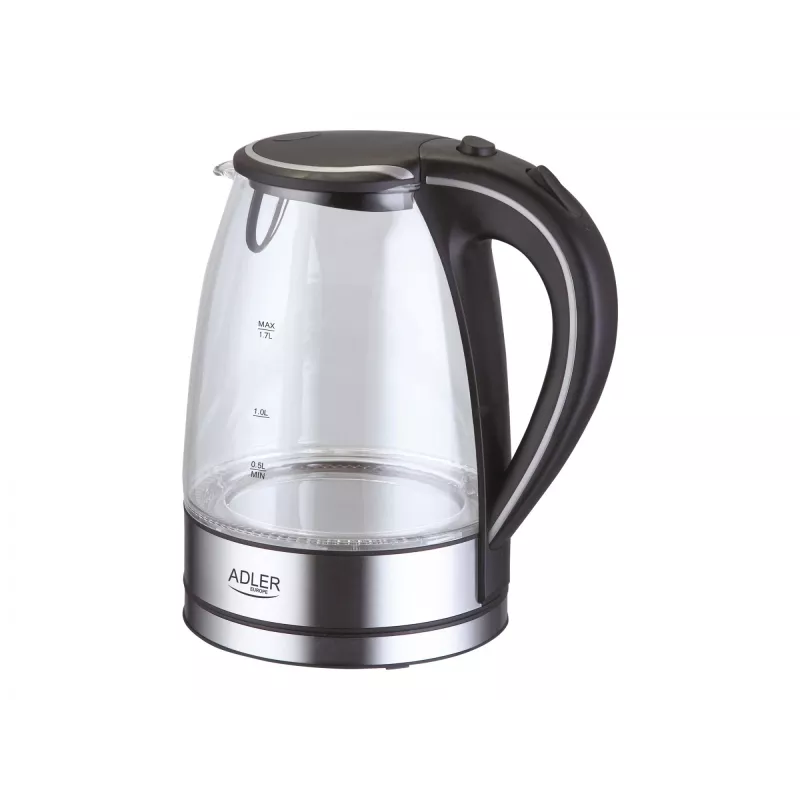 Adler AD 1225 elektrinis virdulys 1,7 L juodas, nerūdijantis plienas, permatomas 2200 W