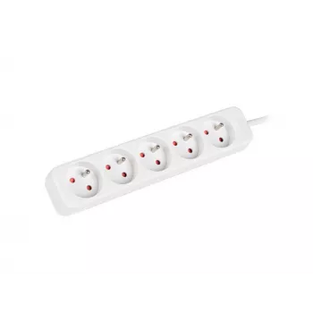 Lanberg PS0-05E-0150-W 1,5 m baltas 5x 230 V ilgintuvas su kištukiniu lizdu, pilnas varis