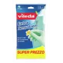 Buitinės pirštinės VILEDA Extra Sensation Green Cotton Latex L, sustiprinti pirštų galiukai, neslystančios, atsparios vandeniui ir nešvarumams